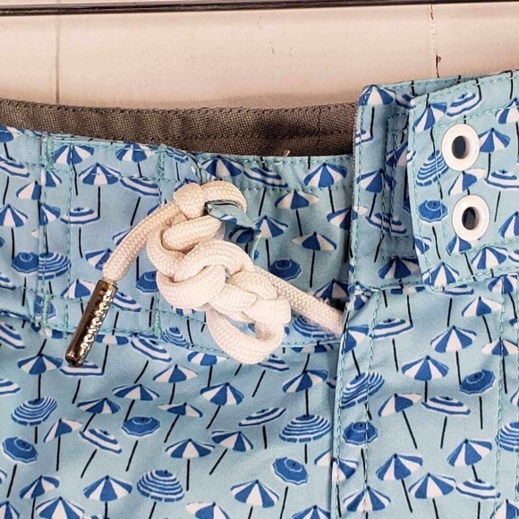 Bonobos Men's Swim Shorts Size 32 X 9 Blue Novelty Umbrella Print Board Surf - Picture 4 of 11